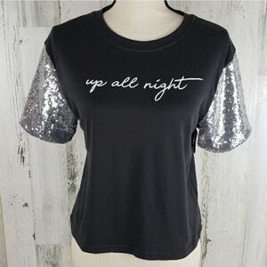 Mighty Fine Sequins Graphic Tee Sz M